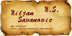 Miljan Savanović vizit kartica